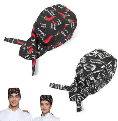 Dailygoods- Koksmuts Verstelbaar - 2 Stuks - Ademend Materiaal - Duurzaam - Strijkvrij - Geschikt voor Dames/Heren - Keukenhoed