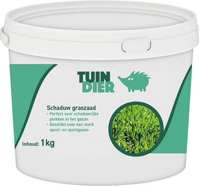 Schaduw graszaad | Tuin-Dier | Sterk graszaad voor schaduwplekken | 3 jaar kiemkracht door handige bewaaremmer | 1.000 gram | 1 kilogram