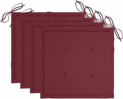 Tuinstoelkussens Set - Zitkussens Buiten - Comfortabel Zitten - Waterbestendig Materiaal - 50x50x4cm - Wijnrood