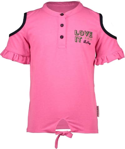 B-Nosy Meisjes t-shirts & polos B-Nosy Girls knot sihirt with open shoulder roze 116