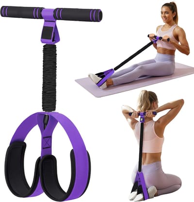 Elastische Buikspiertrainer - 3 in 1 - Ab Trainer - Ab Roller - 25 kg (55 lbs) - Ab Wheel - Buikspierwiel - Resistance Fitness Weerstand Pedaal Band - Elastiek Met Handvat En Pedaal - Buikspieren - Weerstandselastiek