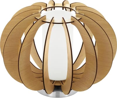 EGLO Stellato 1 - Tafellamp - 1 Lichts - Ø300mm. - Nikkel-Mat - Ahorn, Wit