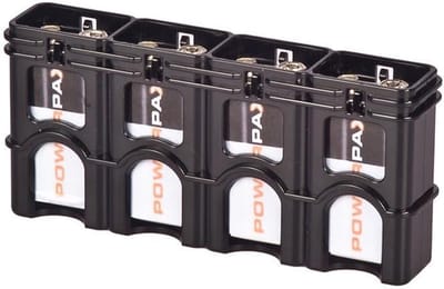Batterijhouder - Batterij Organizer - Batterijen Opbergen - Eénhand Bediening - 4 Batterijen - Zwart