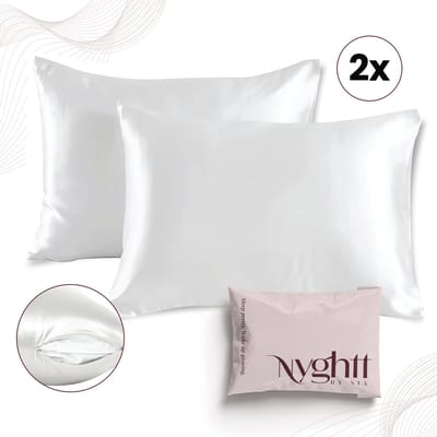 Nyghtt by Sia -Satijnen kussensloop - Set van 2 - Ritssluiting- Antiklit- zijden kussensloop- Kussenslopen 60 x 70 set van 2 - Voor Glanzend Haar & Stralende Huid