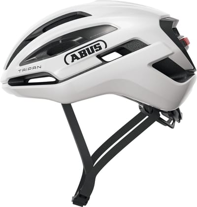 Fietshelm ABUS TAIPAN LED shiny white M - 54-58 cm - wit - Geschikt voor gebruik op gravel bikes - 295 g