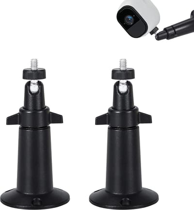 Pakket van 2 camera-wandbevestigingen, Verstelbare beveiligingswandbevestiging Muurplafondlamp Camerabeugels Binnen-/buitencamerabevestiging （Zwart）