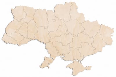 Houten wanddecoratie - Wooden wall decoration | Landkaart Oekraïne 70 x 47cm Country map Ukraine | Licht hout - Natural wood | Muurdecoratie - Wall art - Wandfiguur - Україна - Echt Hout - Real Wood
