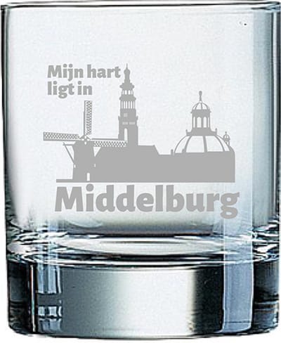 Gegraveerde Whiskeyglas 20cl Middelburg