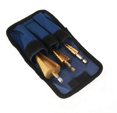 Set van 3 trapboren met hoge snelheid staal, hexaschaft en titanium coating voor precisieboren van 4-12/4-20/4-32mm