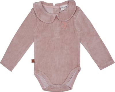 Frogs and Dogs - Velours romper | Rose smoke - Katoen - Maat 62