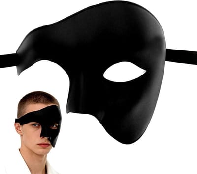 Venetiaans masker - Feestmasker heren dames - Carnaval en feesten - Vintage design - 20 x 15 cm - Zwart
