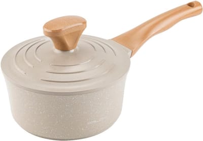 Aluminium Kasserol - Kookpan Steelpan - Gezond Koken - Keramische Antiaanbaklaag - 1.9 Liter - Zwart