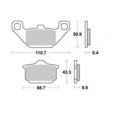 SBS-remblok voor Kawasaki 1500 VN Tourer 1998-2000, achter, nieuw