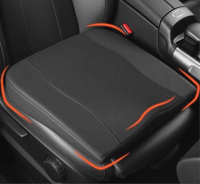Comfortabel Zitkussen voor Auto en Bureaustoel - Traagschuim Kussen met Ondersteuning en Antislip Onderkant