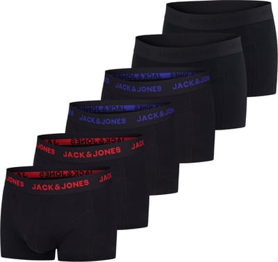 Jack & Jones Heren Boxershorts 6 Pack Basic Trunks Veelkleurig S Katoenen Ondergoed Onderbroeken