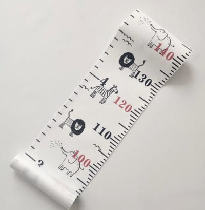 IL BAMBINI - Groeimeter - Dieren - Babykamer - Kinderkamer - canvas - Hout- 200 x 20 cm- Decoratie meetlint - Wanddecoratie