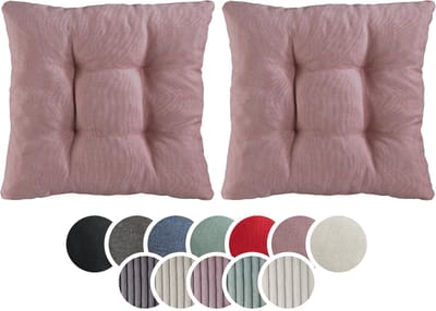 sleepling stoelkussen, 38 x 38 cm, set van 2, zachte bekledingsstof, zitkussen in donkerroze