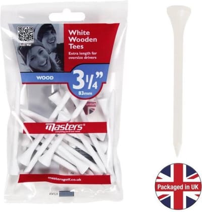 Masters White Wooden Tees 15st 83MM