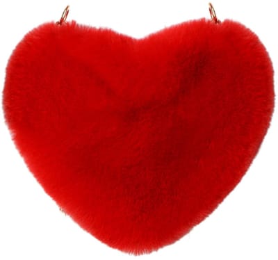 Dailygoods- Handtas Pluche Hartvorm - Rood - 20 x 25 cm - Comfortabel - Geschikt voor Diverse Gelegenheden - Liefdestas - Tas