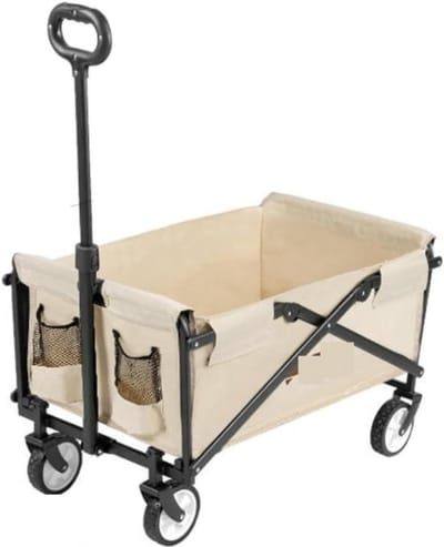 Transportwagen Opvouwbaar - Strandwagen Tuinkar - Boodschappen Vervoeren - Scheurvaste Stof - 80 kg Draagvermogen - B