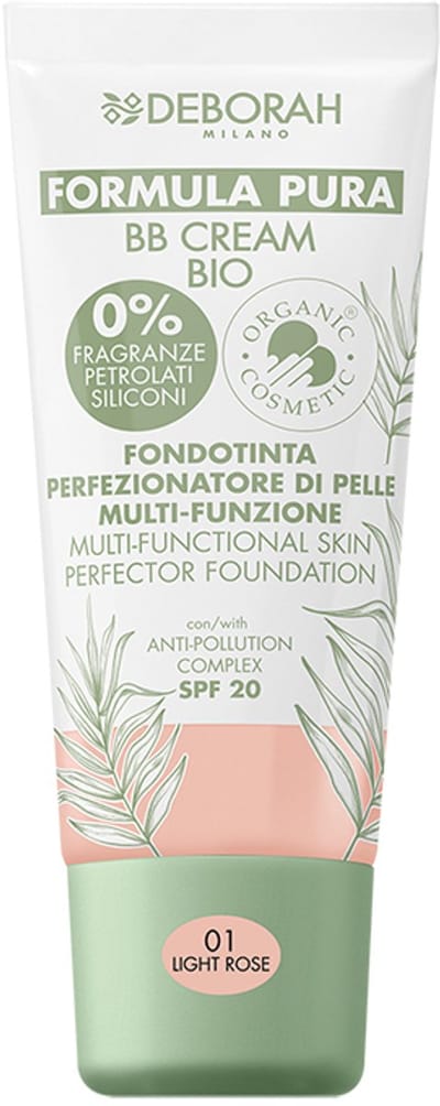 Deborah Milano BB Cream Pure BIO SPF 20 with Natural Ingredients 01 Light Rose 30ml