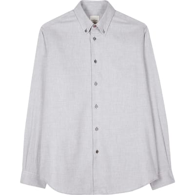 Paul Smith Mens S/c Casual Fit Shirt Grey Melange Maat: XL | Casual Overhemden Outlet | Heren | Grijs