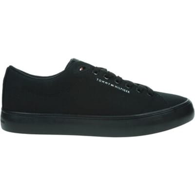Tommy Hilfiger Logo Canvas Trainers Black Maat: 43 | Sneakers Outlet | Heren | Zwart