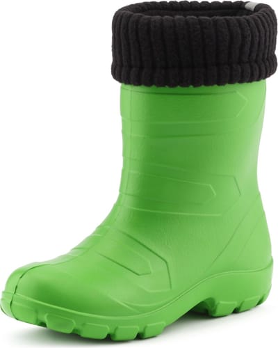 Ladeheid Kinder Regenlaarzen - Rubber - met Binnenschoen - EVA - Wasbare Binnenschoen - LA-LMG-845-AspenKids - Groen375c/Zwart - 25