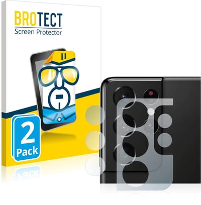 BROTECT - Screenprotector voor Samsung Galaxy S21 Ultra 5G (ALLEEN Camera Lens) - Folie Beschermfolie transparant 2 Stuks