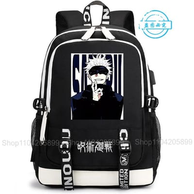 Jujutsu Kaisen Rugzak Anime Satoru Cosplay Mochila Grote Capaciteit Student Jongens Schooltas Cartoon Laptop Reizen Rucksack Cadeau 12 inches