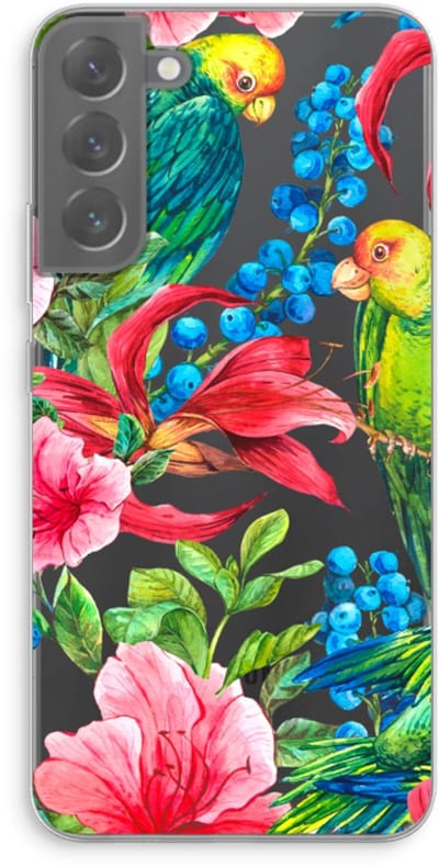 Case Company® - Hoesje geschikt voor Samsung Galaxy S22 Plus hoesje - Papegaaien - Soft Cover Telefoonhoesje - Bescherming aan alle Kanten en Schermrand