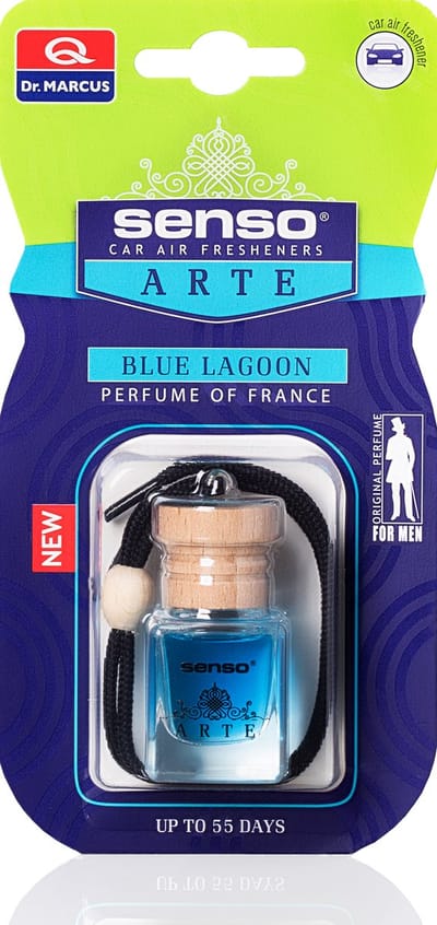 Dr. Marcus Senso Arte Blue Lagoon autogeurtje met neutrafresh technologie - Luchtverfrisser auto - Tot 55 dagen geurverspreiding - 6 ml