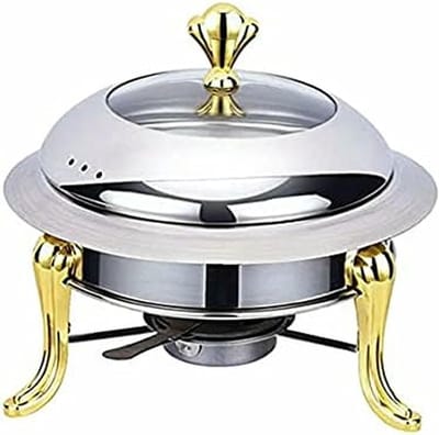 Buffetpan RVS - Warmhoudpan - Feesten en Evenementen - Inclusief Brandstofhouders - 28 cm - Goud