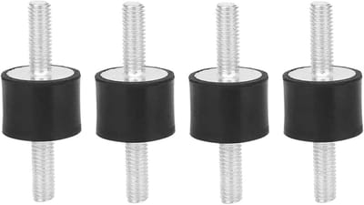 Rubberen Trillingsdempers - Trillingsisolatoren Silentblocks - Machine Demping - Dubbele Schroefdraad - M6 - Zwart