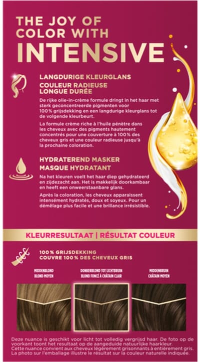 Palette Intensive Oil-Care Color Haarkleuring 600 Lichtbruin - 3 x - Voordeelverpakking