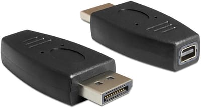 Delock 65237 DisplayPort / Mini-displayport Adapter [1x DisplayPort stekker - 1x Mini-DisplayPort bus] Zwart 0 mm