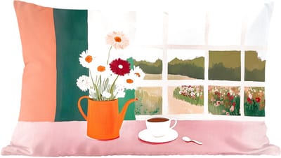 Sierkussens - Kussentjes Woonkamer - 60x40 cm - Bloemen - Koffie - Raam