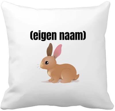 Akyol - konijn met eigen naam Kussen hoes - Konijn - konijnen liefhebbers - iemand die houdt van konijnen - verjaardag - cadeau - kado - 40 bij 40 cm