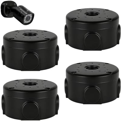 Camera aansluitdozen - Montageboxen - Veilige bekabeling - Waterdicht ABS materiaal - 4 stuks - Zwart