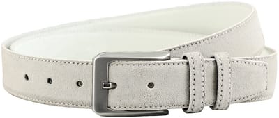 Houtkamp Suede Leren Pantalon Riem - Dames / Heren - Echt Leer - Lichtgrijs - Lengte totaal 100 cm / Riemmaat 85