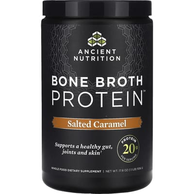 Ancient Nutrition, Protéine de Bouillon d'Os, Saveur Caramel Salé, 1,12 lb (506 g)