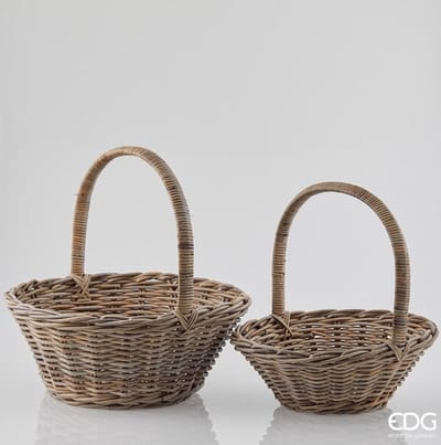 EDG Enzo De Gasperi Set 2 rotanmanden H52D48 + H45D44