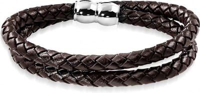 Amanto Armband Aivan - Leer - Magnetische Sluiting - 6mm - 22.5cm