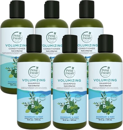 PETAL FRESH - 3x Shampoo Rosemary & Mint + 3x Conditioner Rosemary & Mint - 6 Pak - Voordeelverpakking