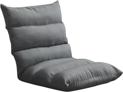 Opvouwbare vloerstoel - Meditatie stoel - Ontspannen Zitten - 5 standen rugleuning - 55 x 52 x 55 cm - Grijs