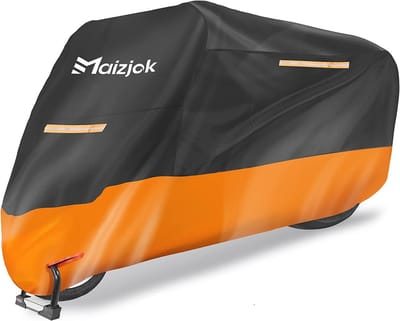 Waterdichte Motorhoes voor Buiten - Beschermhoes met Reflecterende Strips en Winddichte Degels, Geschikt voor Diverse Motoren (275x105x125 cm)