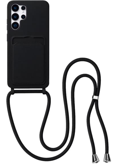 Hoes Geschikt voor Samsung S26 Ultra Hoesje Met Koord - Telefoonhoesje Geschikt voor Samsung Galaxy S26 Ultra Backcover Met Afneembaar Koord - Zwart