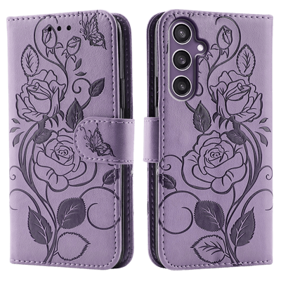Comfycase Samsung Galaxy A27 Roses Bookcase Hoesje Paars