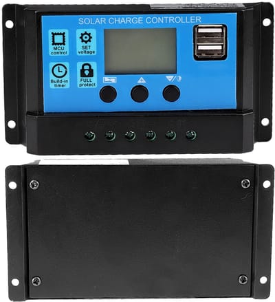 Dailygoody - Zonne-controller - 40A Solar Controller - Dual USB-poort - LCD-scherm - 12V 24V - Voor zonne-energie systemen - Gloednieuw