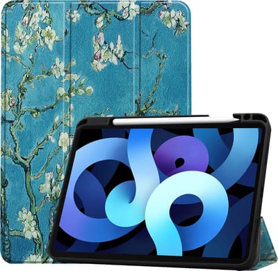 Hoesje - Geschikt voor Apple iPad Air 5 (2022) - 10.9 inch - 5e Generatie - M1 - Dun & Stevig - Trifold Bookcase - Hard Cover Case - Met Uitsparing Geschikt voor Apple Pencil - Hardcover Book - Tablet Hoes - Bloesem